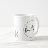 キリストパーソナライズされた教信仰は山を動かす コーヒーマグカップ (正面右)