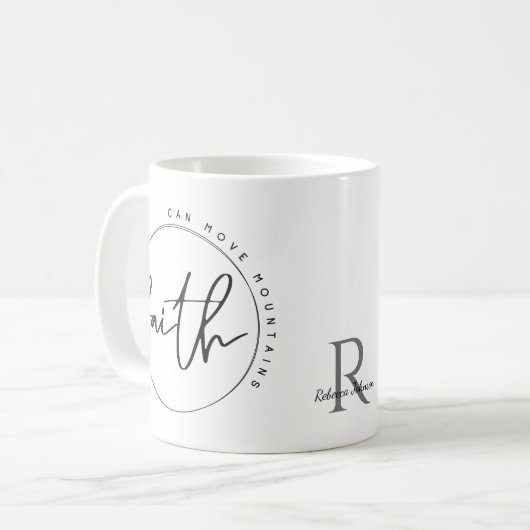 キリストパーソナライズされた教信仰は山を動かす コーヒーマグカップ (正面左)