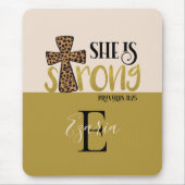 キリストパーソナライズされた教彼女は強い諺である31 マウスパッド (正面)