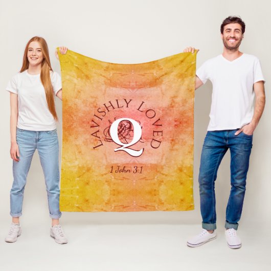 キリストパーソナライズされた教徒を愛したモノグラム フリースブランケット (インサイチュ)