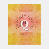 キリストパーソナライズされた教徒を愛したモノグラム フリースブランケット (正面)
