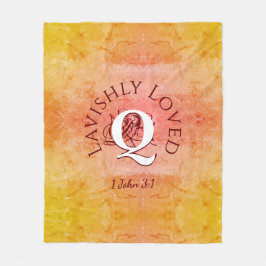 キリストパーソナライズされた教徒を愛したモノグラム フリースブランケット