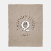 キリストパーソナライズされた教徒を愛したモノグラム フリースブランケット (正面)