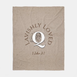 キリストパーソナライズされた教徒を愛したモノグラム フリースブランケット