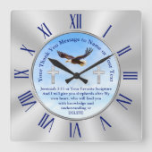キリストパーソナライズされた教牧師へのキリスト教の賜物 スクエア壁時計 (正面)