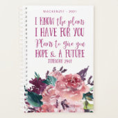 キリストパーソナライズされた教聖書聖句フローラ プランナー手帳 (正面)