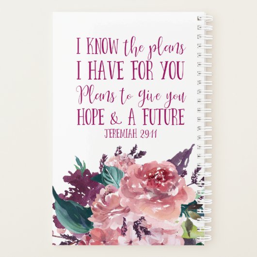 キリストパーソナライズされた教聖書聖句フローラ プランナー手帳 (裏面)