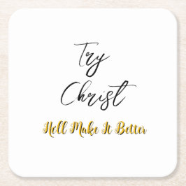 キリストホワイトを試してみる スクエアペーパーコースター