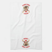キリストメリームースおもしろいクリスマスムース キッチンタオル (縦)