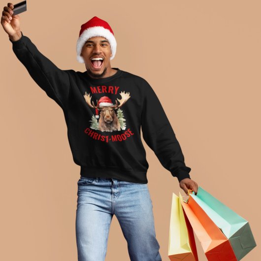 キリストメリームースおもしろいクリスマスムース スウェットシャツ