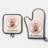 キリストメリームースおもしろいクリスマスムース 鍋つかみ&鍋敷きセット (正面)