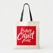 キリストメリー教クリスマスレタリング宗教 トートバッグ (正面)