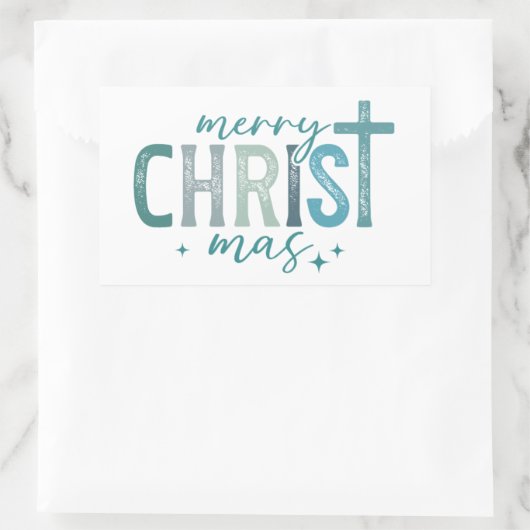 キリストメリー教宗教上のグリはっきりしたーン 長方形シール (バッグ)