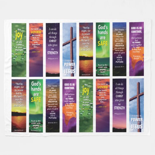 キリストモダン教の聖書の聖なる書物、 経典節 フリースブランケット (正面(横))