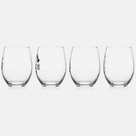 キリストモダン教信仰引用文 ステムなしワイングラス (左)