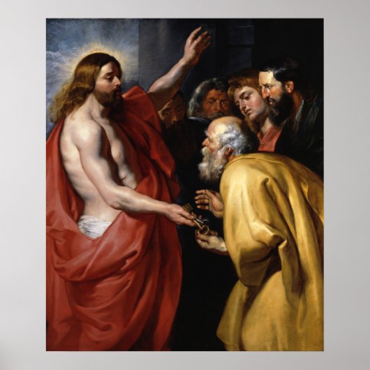 キリスト与えは聖ペテロへの天国の鍵 ポスター (正面)