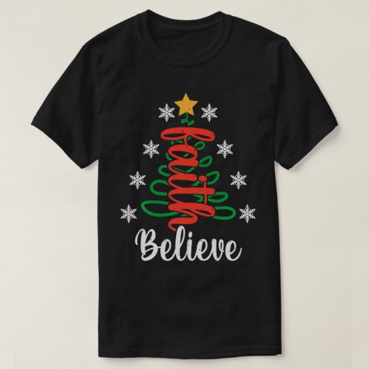 キリスト信じ教信仰イエス宗教的クリスマス Tシャツ (デザイン正面)