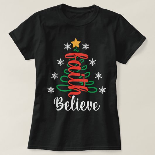 キリスト信じ教信仰イエス宗教的クリスマス Tシャツ (デザイン正面)