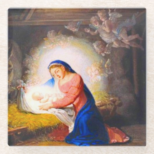 キリスト出生 ガラスコースター (正面)