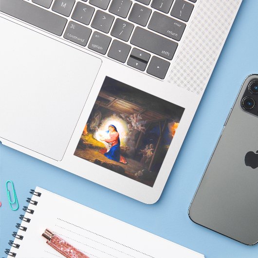 キリスト出生 シール (ノートパソコンとiPhone)