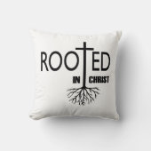 キリスト十字架エレガント白黒信仰に根ざす クッション (正面)