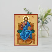 キリスト即位 箔招待状ポストカード (立ち正面)