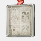 キリスト及び筆記者の足のAugustine メタルオーナメント (左)