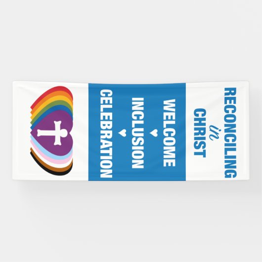 キリスト崇拝の旗で和解 横断幕 (横)