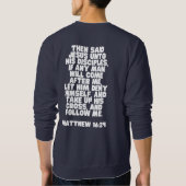 キリスト後を追の聖句クリスチャン スウェットシャツ (裏面)