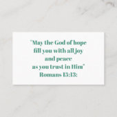 キリスト感動的教希望バイブル宗教十字架 名刺 (裏面)