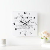 キリスト感動的教聖句 スクエア壁時計 (ホーム)