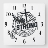 キリスト感動的教聖句 スクエア壁時計 (正面)