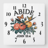キリスト感動的教聖句 スクエア壁時計 (正面)