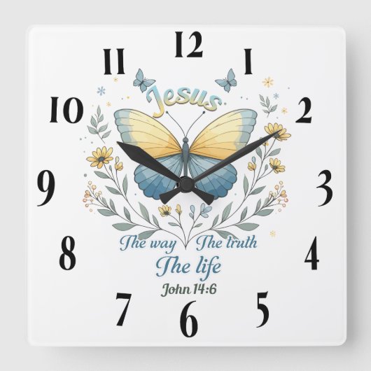 キリスト感動的教聖句 スクエア壁時計 (正面)