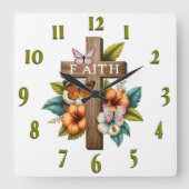 キリスト感動的教聖句 スクエア壁時計 (正面)