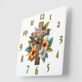 キリスト感動的教聖句 スクエア壁時計 (傾斜)