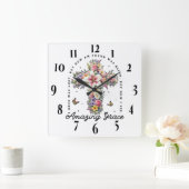 キリスト感動的教聖句 スクエア壁時計 (ホーム)