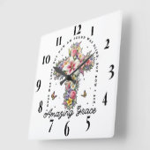 キリスト感動的教聖句 スクエア壁時計 (傾斜)