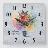 キリスト感動的教聖書聖句/聖なる書物、 経典 スクエア壁時計 (正面)