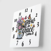 キリスト感動的教聖書聖句/聖なる書物、 経典 スクエア壁時計 (傾斜)