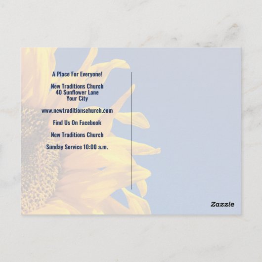 キリスト感動的教聖書聖歌教会招待状 ポストカード (裏面)