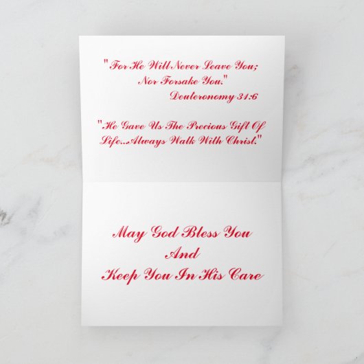 キリスト挨拶カードを持って歩く カード (内部)