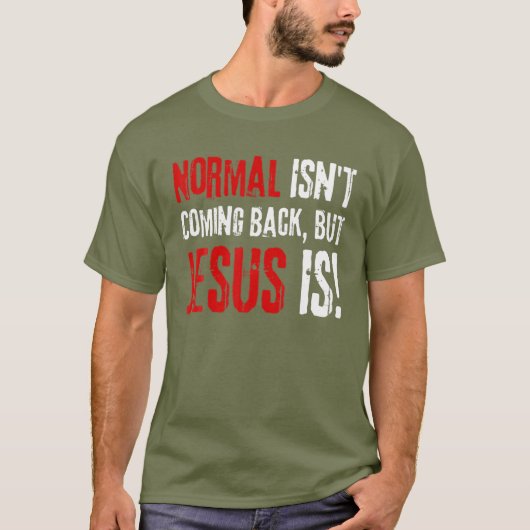 キリスト教おもしろいの信仰、通常は来背部ではない Tシャツ (正面)