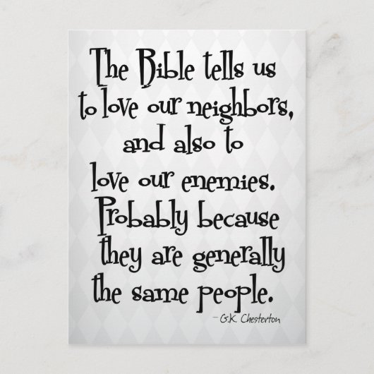 キリスト教おもしろい教引用文GKチェスタトン ポストカード (正面)