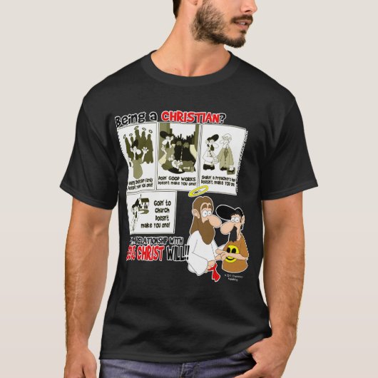 キリスト教です(セピア色) Tシャツ (正面)