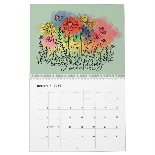 キリスト教とやる気を起こさせる引用文 カレンダー (1月 2026)