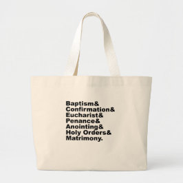 キリスト教とカトリックの七聖餐式 ラージトートバッグ