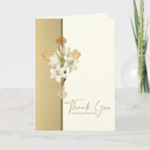 キリスト教のお悔やみ感謝カード クロス リリー サンキューカード (正面)