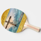 キリスト教のはりつけの十字からつるしているイエス・キリスト 卓球ラケット (横)