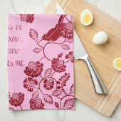 キリスト教のふきんはすずめのピンクに彼の目あります キッチンタオル (四つ折り)